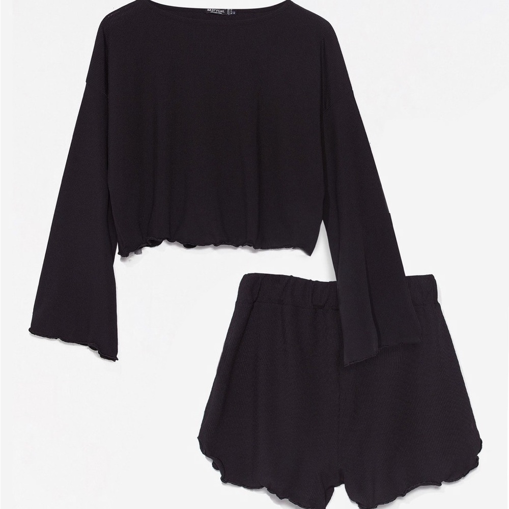 Nasty Gal Ruffle Pajama Shorts Set